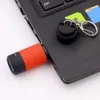 Nya 6 färger bärbar uppladdningsbar USB Mini LED-facklampa Ljuslampa Nyckelring Ring Mini Ficklampa Lanterna Byggd i batteri