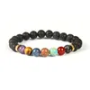 Nouveau Design de haute qualité perles de pierre de lave 7 Chakra pierre de guérison cours de Yoga Bracelet de méditation pour les Couples cadeau 270q