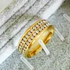 Luxury 18K gold Plated 2 row CZ diamond rings Top Classic Design Wedding Band lovers Ring for Women and Men wholesale