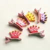 2017 nieuwe baby haarspelden 16pairs / partij acryl prinses kroon schattige kinderen haar clips kinderen haarspeld groothandel mini cartton prinses kroon