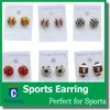 Boucle d'oreille Softball Baseball Football Basketball Volleyball Football Strass Cristal Bling pour Filles Bandeaux Sports