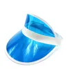 Tennis Beach Färgad Plast Klar Sun Hat Bingo Vegas Återförsäljare Neon Golf Visor Hat Cap 20st / Lot