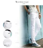 Hot 2017 Fashion White Color Skinny Jeans Men Hip Hop Pentic Pants Teenagers Boys Discal Slim Fit Fit Bottoms 27-34