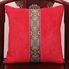 Luxury Patchwork Lace Velvet Cushion Cover Christmas Case Pillow Sofa Chair Cushion European American Style Lumbar support Cushion