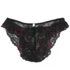 Sexiga spetsunderkläder för män G2929 Blommor spetsväska Bikini bikinitrosor för herr trosor C-thru stretchig Lace2423