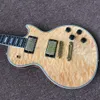 new arrival custom shop electric guitar in original wood color with gold color hardware , eboney fingerboard , high quality