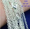 Bästa pris ! 100st / parti 925 Sterling Silver Rolo "O" Kedja Halsband Smycken 1mm 16 '' - 24 '' '925 Silver DIY Kedjor Passa Pendant Smycken