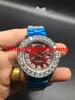 럭셔리 43mm 골드 빅 다이아몬드 기계적 남자 시계 (빨강, 녹색, 흰색, 파랑, 골드) 다이얼 고품질 자동 스테인레스 스틸 남성 시계 (상자 포함)