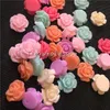 prix usine 11mm Aléatoire solide colorMixed Résine Rose Perles Fleur Flatback Cabochon Scrapbooking