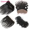 Glamorous Lace Frontal Closure Brazilian Body Wave Straight Deep Wave Curly 13x4 Ear to Ear Lace Frontal Free Part Closure 1Piece Free Ship