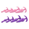 Фиолетовый анальный секс-игрушка, 4 шт. Набор, анальные пробки, товары для взрослых для женщин и мужчин, силиконовые игрушки для ануса5655008