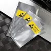 unterschiedliche Größe 17 * 10 cm Elektronische Komponenten Batterien antistatische Kunststoffverpackungsbeutel Plastiktüte mit gelbem Etikett für Flexkabel