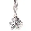 2017 Zomer Nieuwe Tropische Starfish Sea Shell Frosty Mint Dangle Charm 925 Sterling Zilveren Sieraden Maken voor Dames Mode DIY Armband