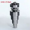 Fully Adjustable Titanium Nails 6 in 1 fit for 10/14/18mm Female and male joint glass pipe 3 parts Domeless Titanium Nail Carb Factory Price