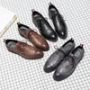 Mens casual shoes wingtip black leather formal wedding dress derby oxfords flat tan brogues shoes for men2932866