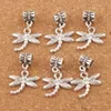 Metale Dragonfly Insect Big Hole Koraliki 100 sztuk / partia Tybetański Silver Dangle Fit Europejskiej Charm Bransoletki Biżuteria DIY B176 18,27mm