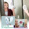 LED зеркало косметическое компактный Кристалл увеличительное стекло зеркало для макияжа Поворотное действие светодиодные фонари поворотный косметический инструмент