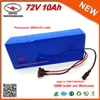 Custom 72V Bateria litowa Bateria 72V 10AH z ładowarką 84V 2A dla 2160 W E rower używany w 30A BMS Panasonic 18650