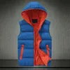 Kamizelki męskie Hurtownia Męska Kurtka Bez Rękawów Veste Homme Winter Fashion Casual Coats Mężczyzna Kapturem Bawełna Wyściełana Męska Kamizelka Ciepła Waistco