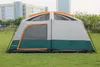 Ultralarge خيمة المأوى خيمة لودج قاعة واحدة من غرفتي نوم طبقة مزدوجة 6-12 شخص استخدام الخيام حزب الأسرة التخييم في الهواء الطلق
