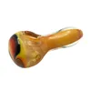4 inches smoking hand pipes with gold fumed spoon pipe and distorted round grain bowl