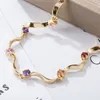 Antique Patroon Aklet Zomer Armband 18K Geel Vergulde CZ Wave Foot Anklet Chain Sexy Ankentjes Voet Sieraden voor meisjes Vrouwen