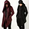 Wholesale Avant Garde Mäns Mode Toppar Jacka Outwear Hood Cape Coat Mens Cloak Clothing (Svart / Röd) M-2XL