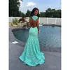 2017 Sexy Mermaid Prom Dresses Red Full Lace V neck Backless Evening Dresses Party Gowns Turquoise Party Dresses Vestido De Festa