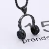 새로운 디자인 블랙 컬러 스테인레스 스틸 클래식 3D 헤드셋 디자인 3mm * 24 "롤로 체인 목걸이와 남성 멋진 펜던트
