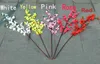 100pcs künstliche Kirsch Spring Pflaume Pfirsich Blütenzweigs Silk Blumenbaum für Hochzeitsfeierdekoration Weiß Rot gelb Pink 5 CO1613775