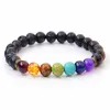 Multicolor 7 Chakra Healing Balance Beads Bracelet Matte Agate Natural Stone Lava Yoga Life Energy Bracelet Women Men Casual Jewelry