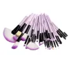 Doux 32 pièces ensemble de pinceaux professionnels Vander Life pinceaux de maquillage fond de teint yeux visage cosmétique maquillage brosse trousse à outils avec sac3800480