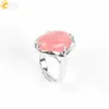 CSJA Nuevas Mujeres Al Por Mayor Anillos de Dedo Oval Piedra Natural de la Salud Cabochon Rosa Púrpura Cristalino ePacket Envío Gratis Joyería E583 A