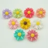 Toptan-Yeni 10 adet Karışık Güzellik 20mm Reçine Papatya Snaps Düğmeler Basit Fit DIY Yapış Bilezik Çiçekler Karışık Toptan NS0016