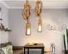 Vintage Rope Pendant Light Lamp AC 90-260V Loft Creative Personality Industrial Lamp Edison Bulb American Style For Living Room