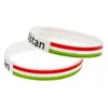 1 PC Kurdistan Drapeau Logo Bracelet En Silicone Blanc Taille Adulte Doux Et Flexible Idéal Pour L'usure Quotidienne