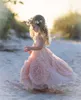 Blush Pink Flower Girl's Dress with Floral Detailing