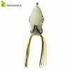 4pcs Rubber Soft Frog Fishing Lures Mixed Color Double Hooks Skirts Topwater Floating Snakehead Bass Fishing Artificial Bait7821384