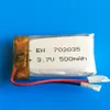 3.7V 500MAH 702035 Litowo Polimer Akumulator Lipo Komórki Power For MP3 Słuchawki DVD GPS Aparat Telefon komórkowy PSP Zabawki