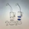 Due funzioni Oil Rigs Bong in vetro per fumatori con pettine Perc Cyclone Recycler Perc Glass Tubi per acqua 18mm Joint dab rigs WP1011