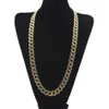 WHO 16inch 18inch 20inch 22inch 24inch 26inch 28inch 30inch Iced Out Rhinestone Gold Silver Miami Cuban Chain Men Hiphop 243T