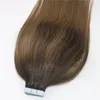 Balayage 색상 # 2 # 8 높은 품질 뜨거운 판매 브라질 버진 레미 헤어 스트레이트 원활한 인간의 머리카락 PU 머리카락 확장 100g 40pcs