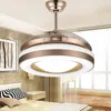 31 8/9" Round Chrome Modern Shaped teto Luzes Fan com dobrável Lâminas Invisíveis 100-240V invisíveis ventiladores de teto luz LED LED