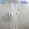 10 tum regn och vattenfall badrum duschhuvuden baddusch kran uppsättning med inbäddad lådduschblandare ventil 002-ws25x25-2s/002-ws25x25-2n