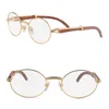 Деревянные очки обрамляют женщины, женщины, знаменитые, оригинальные металлические рамки модные бокалы, круглая деревянная глаз с коробкой и чехлами 296t