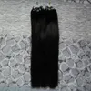 Naturalne proste włosy Remy Micro Loop Pierścień Pierścień Pierścień Pierścień Hair Extensions 1G 200G Naturalny kolor mikro pętla ludzkie przedłużenia włosów 5910240