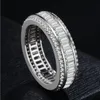 2023 Square Luxury Sterling Silver White Gold Plated Synthetic Diamond Rings grossistf￶rlovningsringar f￶r m￤n AB115