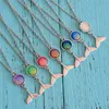 Fish Scale Mermaid tail necklace Cabochon Necklaces for women children fashion jewelry gift will and sandy