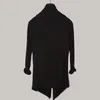 Wholesale- 3 Colors Avant-garde Edge Mens Designer Shawl Collar Black Gray Long SLeeve Jacket Cardigan Mens Cape Thin Sweater Trench Coat