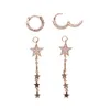 Nuovo Arrivo Star Star Placted Star Dangle Chain Star con CZ Hoop a due vie Usa la stella regalo di Natale Earring301F